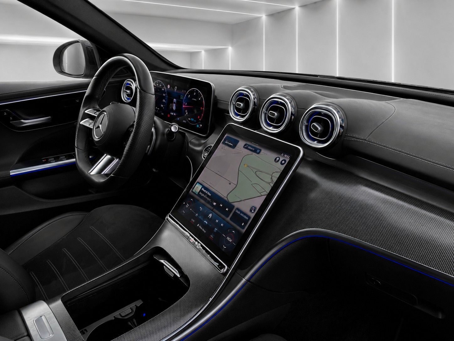 Fahrzeugabbildung Mercedes-Benz C 220 T d*9G Auto.* AMG Line* 59000 Km*MBUX*LED* - mit KI generiert/bearbeitet