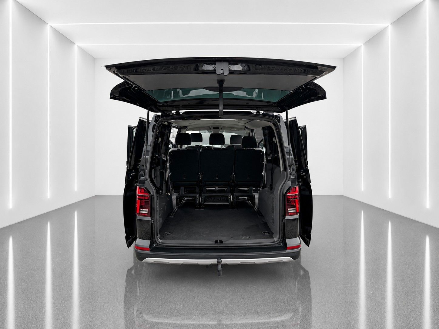 Fahrzeugabbildung Volkswagen T6 Bulli DSG*LED*5 Sitzer*AHK*Kamera*SHZ*1.Hand* - mit KI generiert/bearbeitet