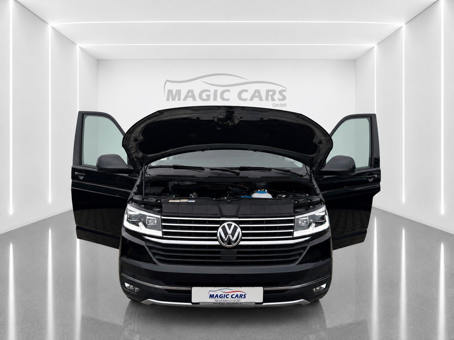 Fahrzeugabbildung Volkswagen T6 Bulli DSG*LED*5 Sitzer*AHK*Kamera*SHZ*1.Hand* - mit KI generiert/bearbeitet