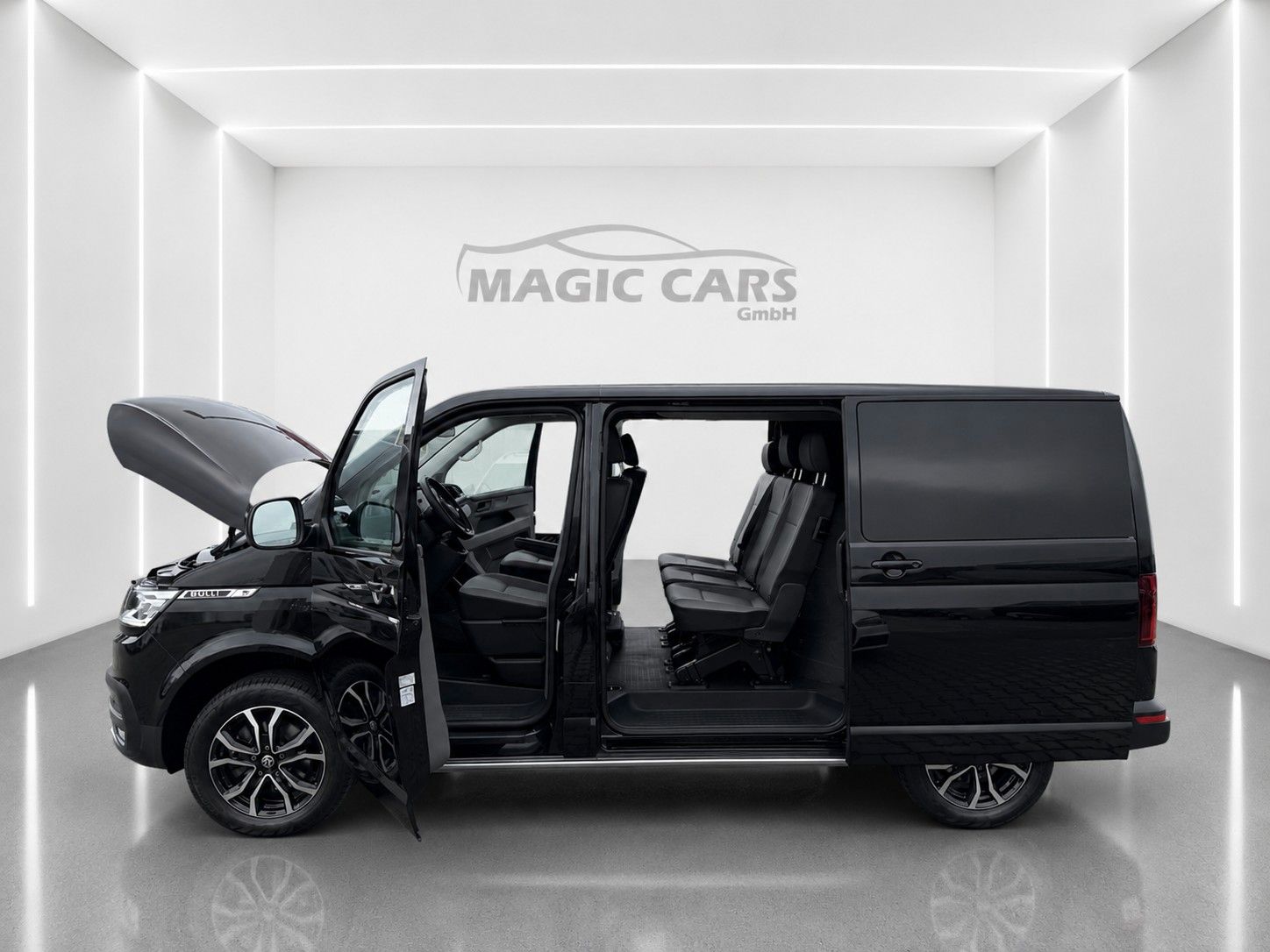 Fahrzeugabbildung Volkswagen T6 Bulli DSG*LED*5 Sitzer*AHK*Kamera*SHZ*1.Hand* - mit KI generiert/bearbeitet